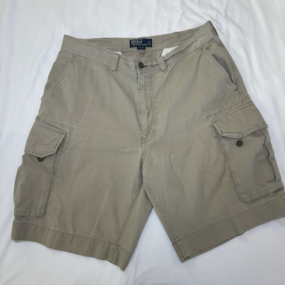 Polo Ralph Lauren Cargo Shorts Size 36 Tan Khaki Men's